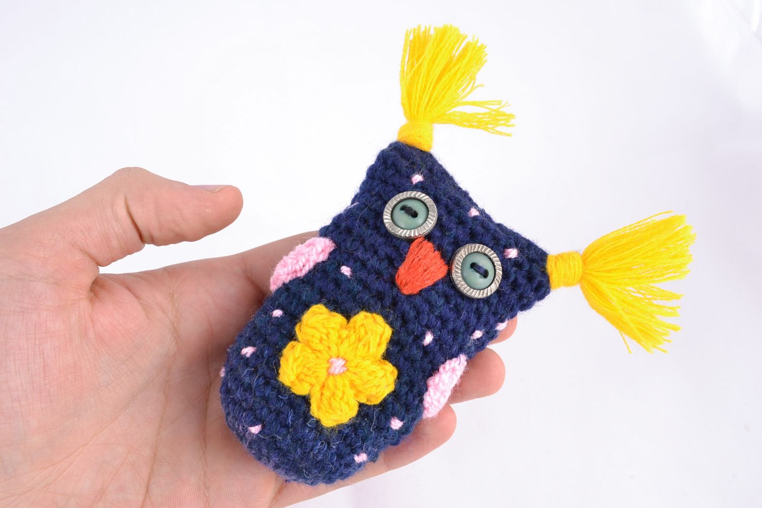 Handmade soft crochet toy owl photo 2