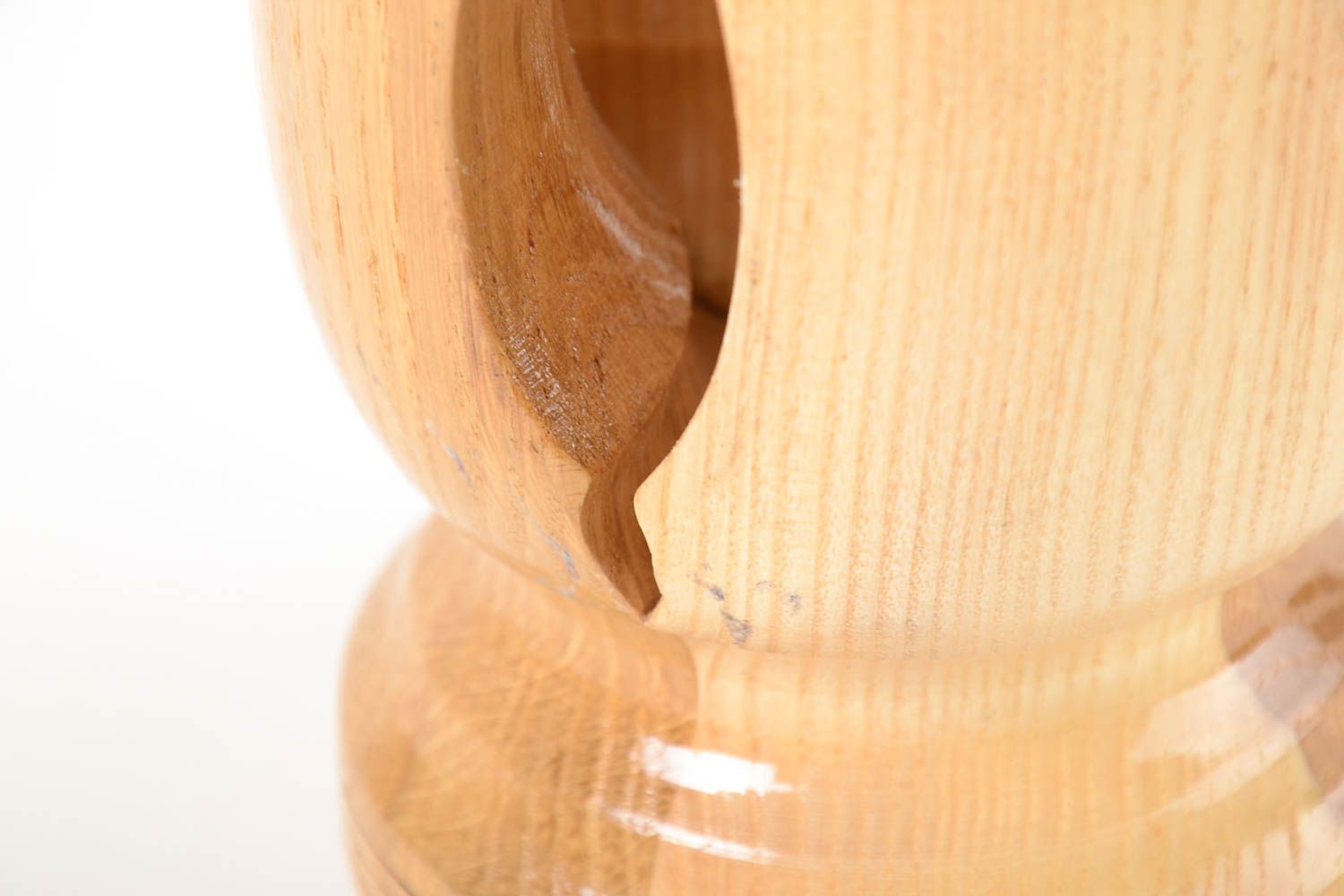 Handmade Deko Vase Wohnzimmer Deko Holz Vase Tisch Deko geschnitzt originell foto 4