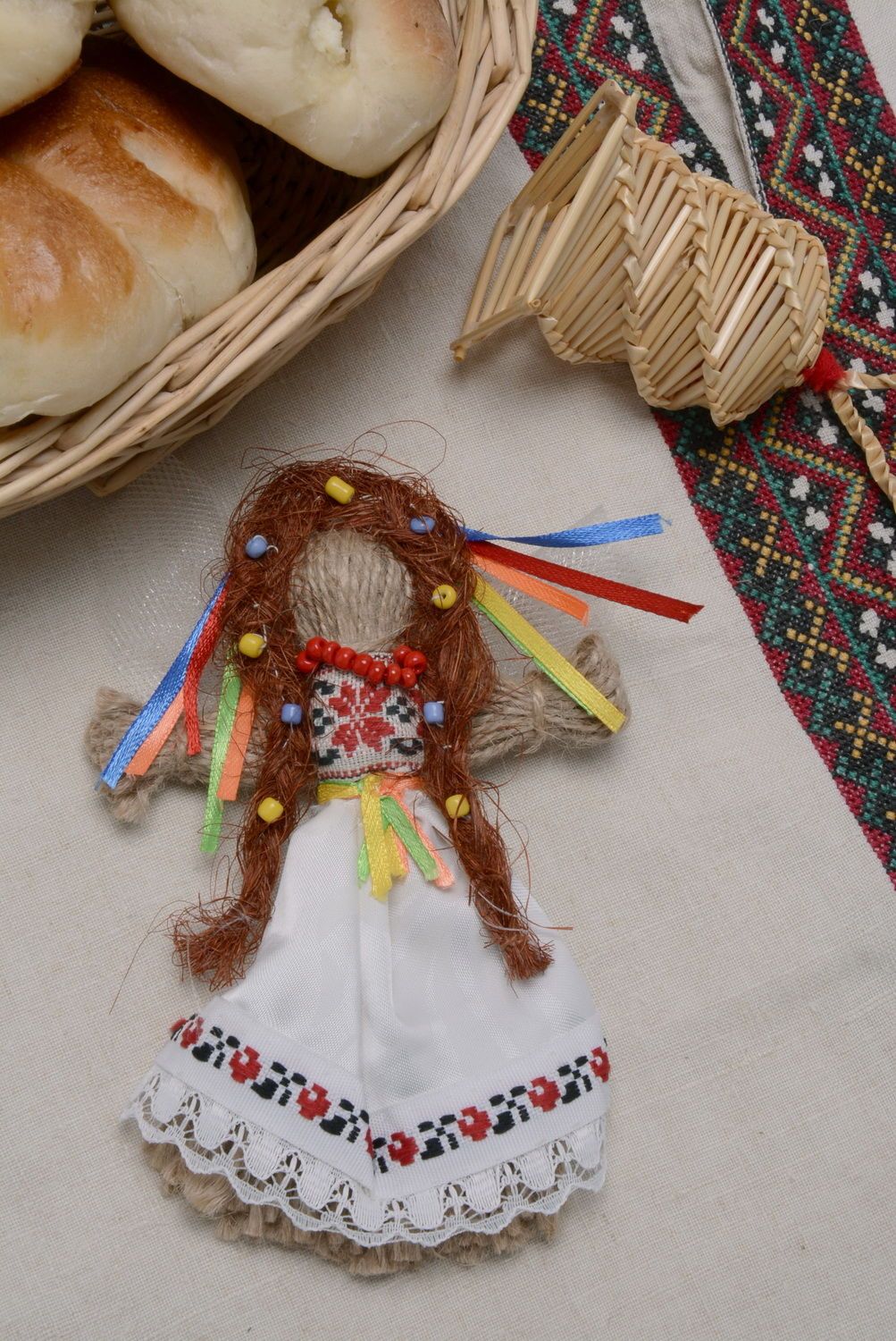Bambola etnica fatta a mano bambola di stoffa talismano per la fortuna  foto 5