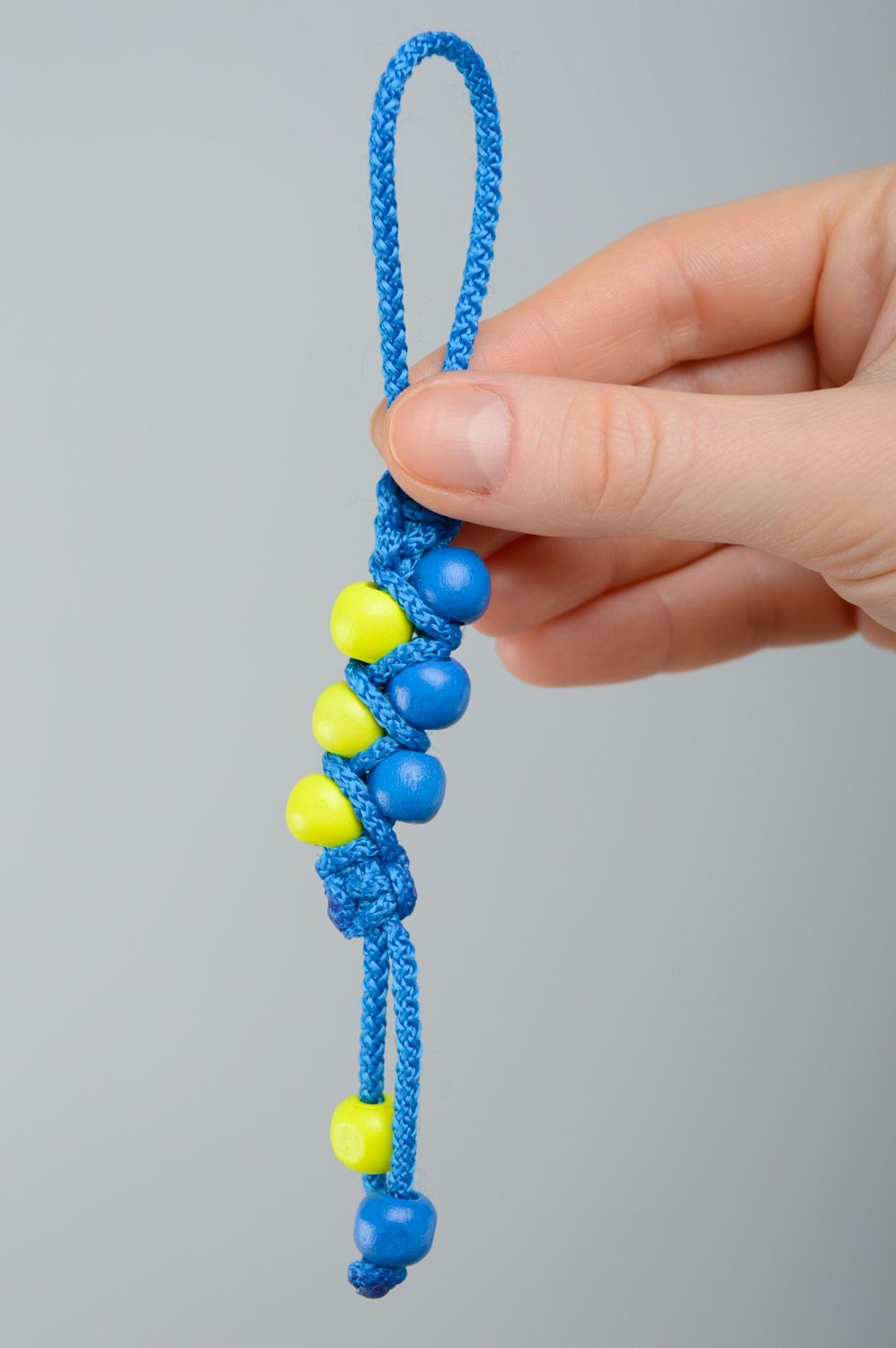 Macrame keychain with beads photo 3