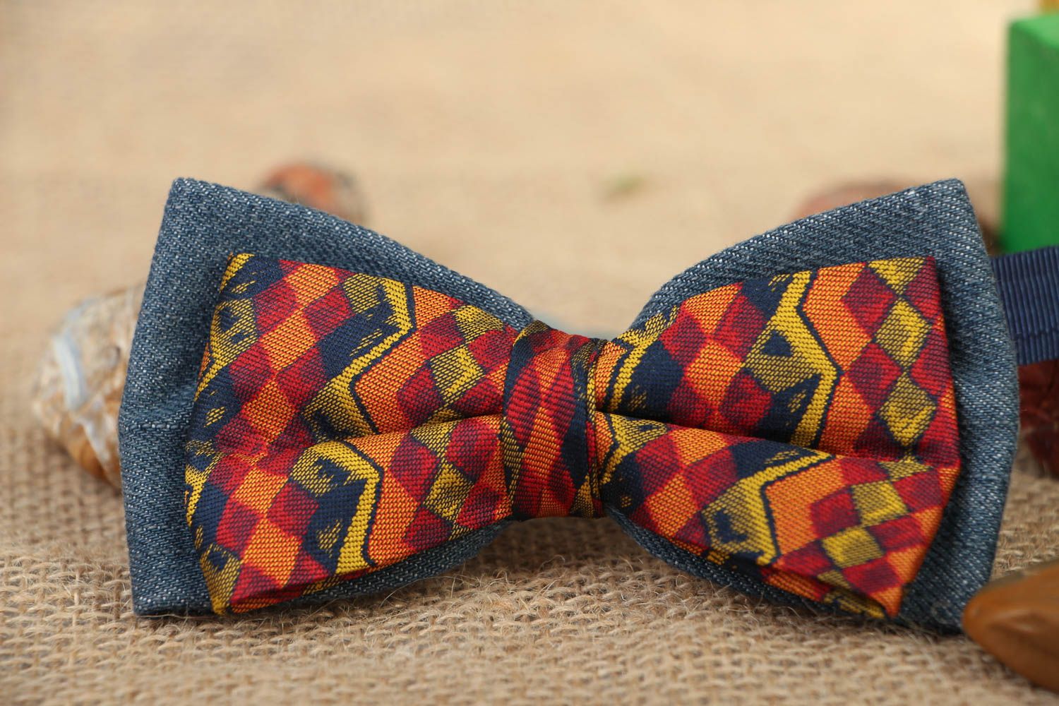 Handmade fabric bow tie photo 5