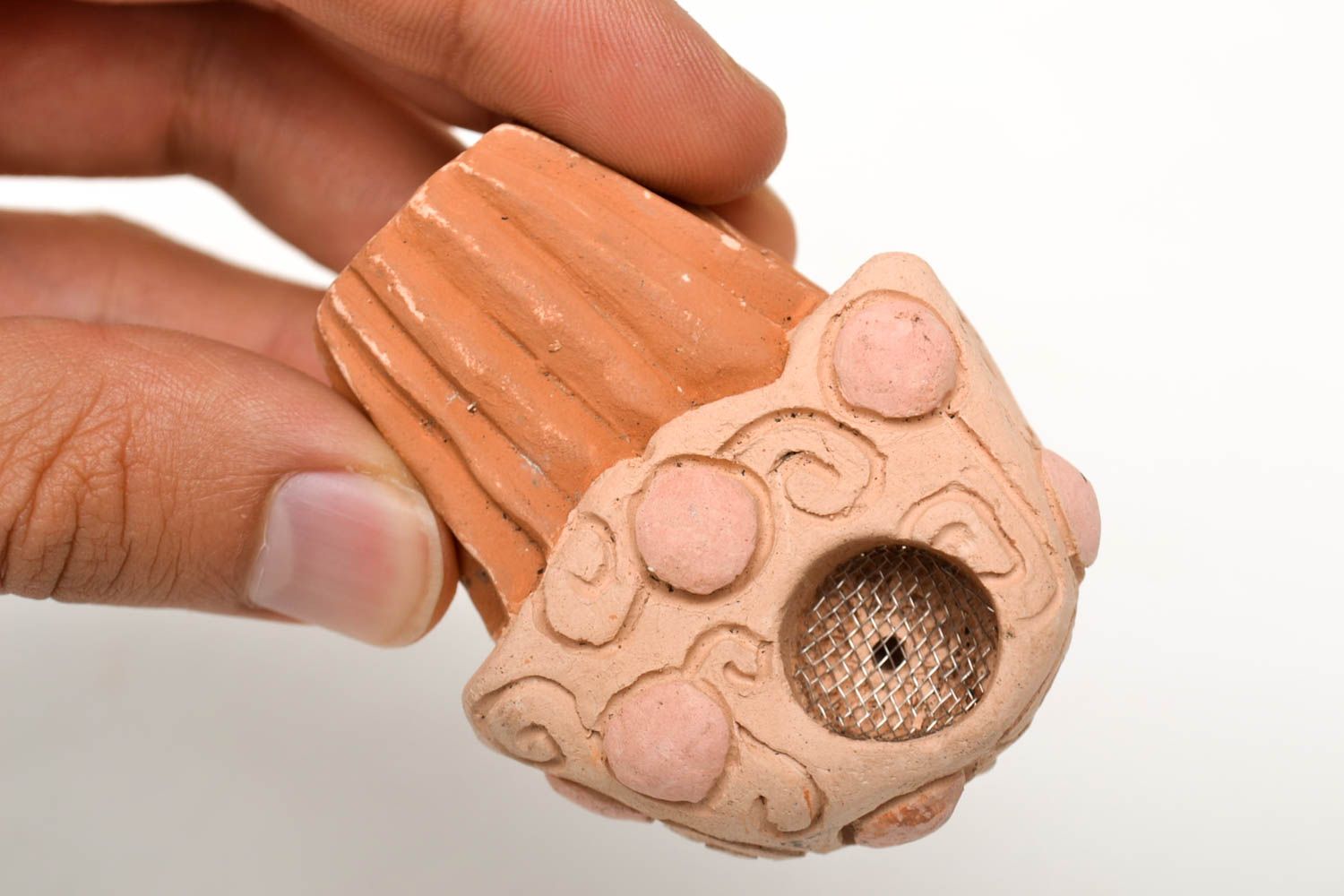Pipa de barro hecha a mano accesorio para fumador regalo para hombre creativo foto 2