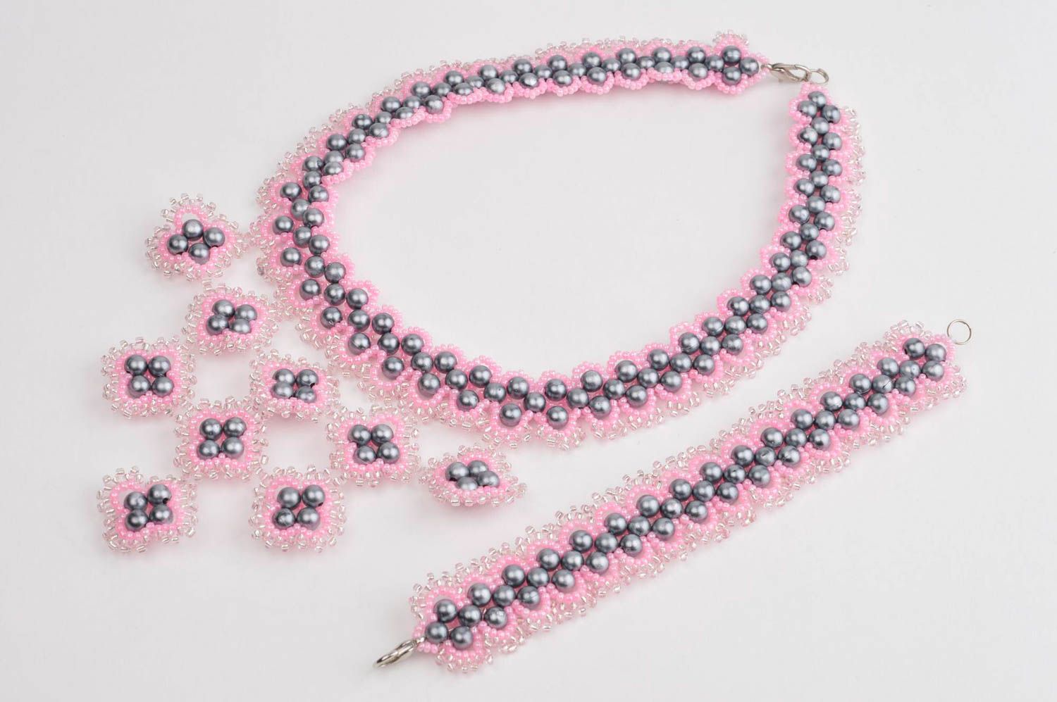 Unusual handmade necklace designer beaded bracelet stylish beautiful jewelry photo 3