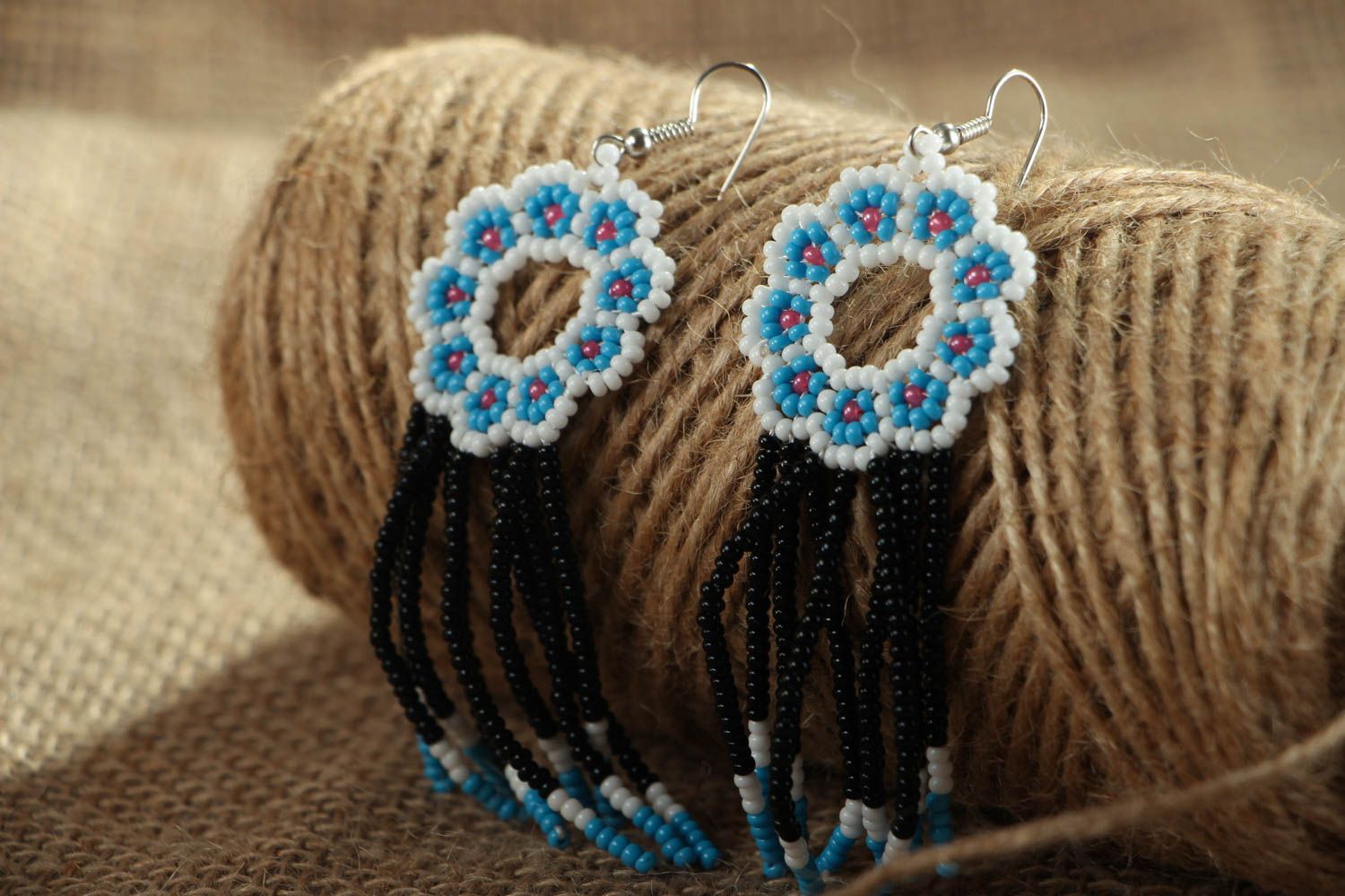 Homemade earrings with Czech beads photo 3