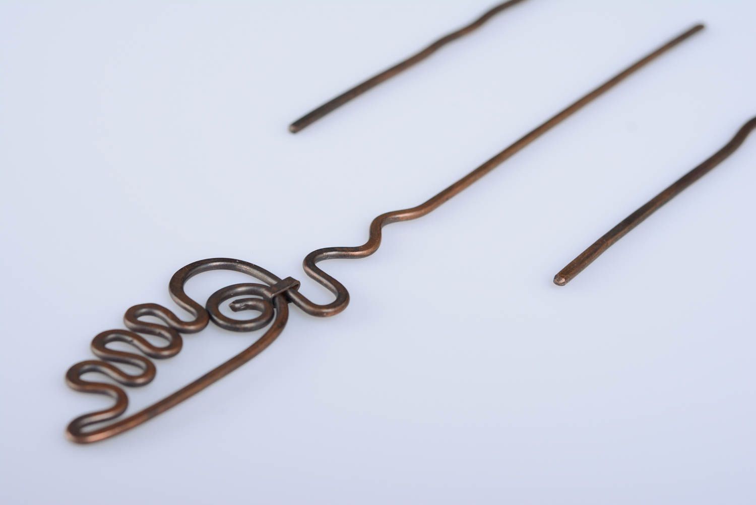 Schöne große Kupfer Haarnadel Wire Wrap für festliche und elegante Frisuren foto 5