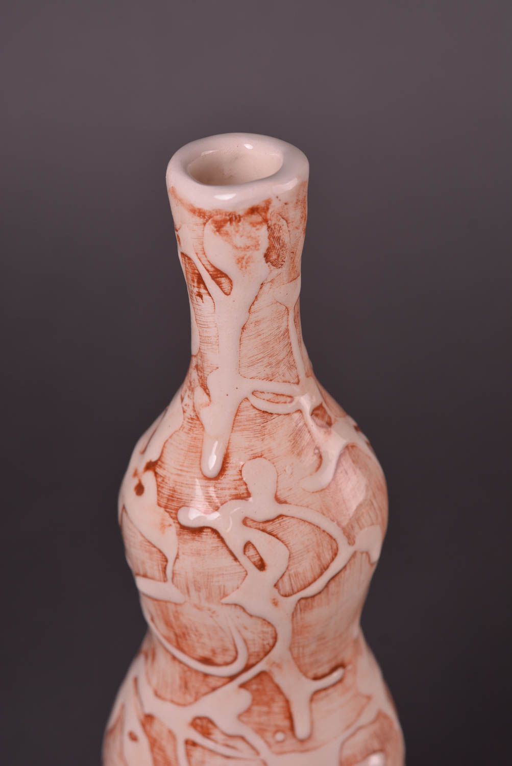 Подарок ручной работы керамическая бутылка светлая глиняная бутылка 500 мл фото 4