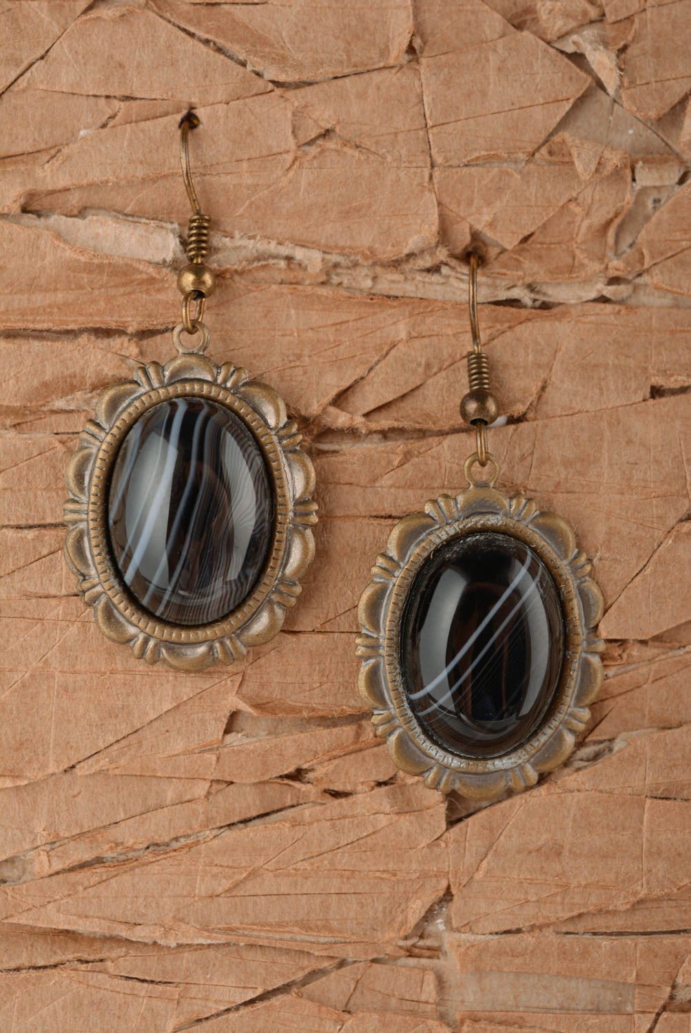 Beautiful handmade metal earrings designer glass earrings gifts for her photo 1