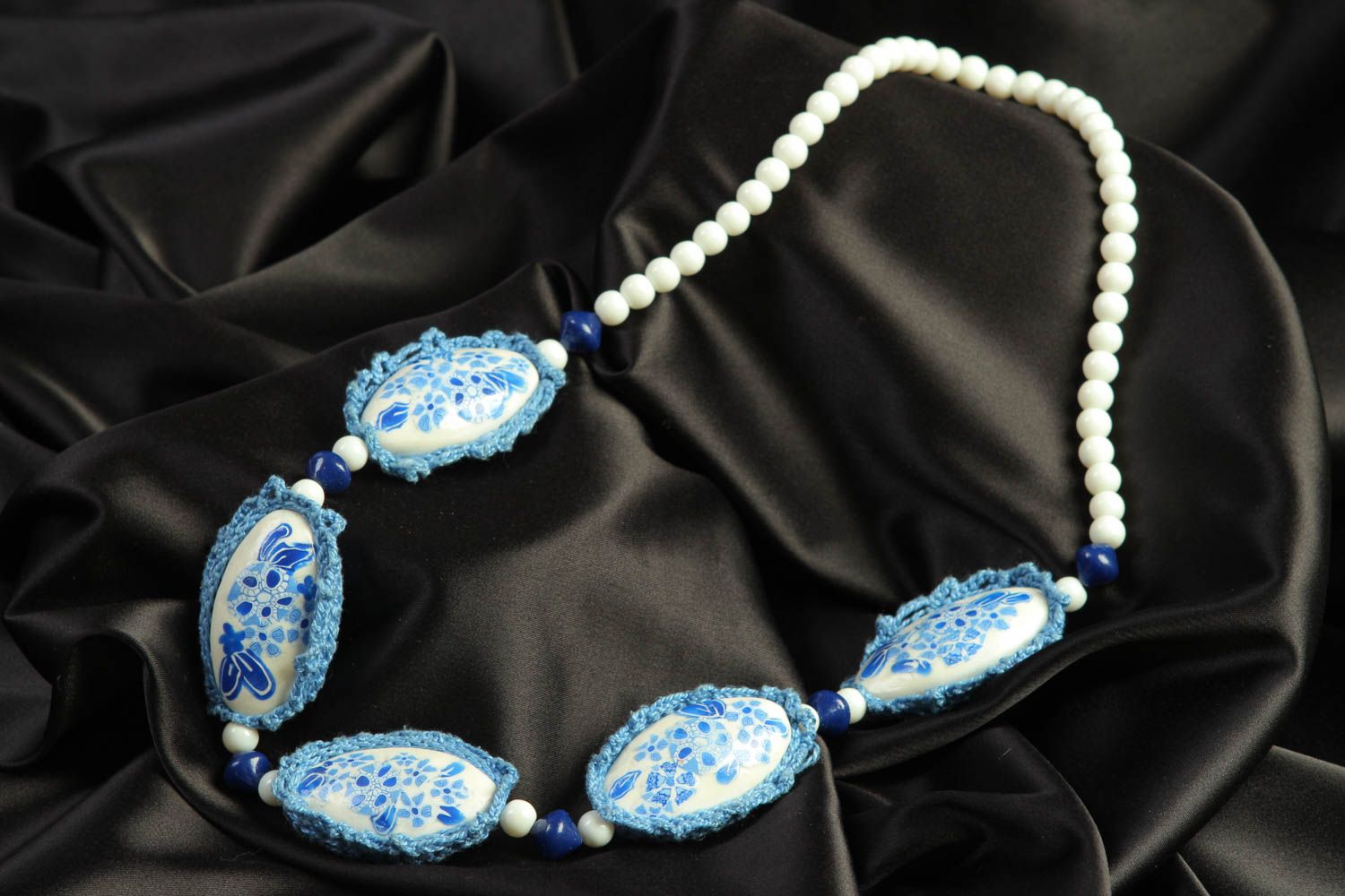 Handmade Schmuck Collier Halskette für Frauen Designer Schmuck aus Ton modisch foto 1