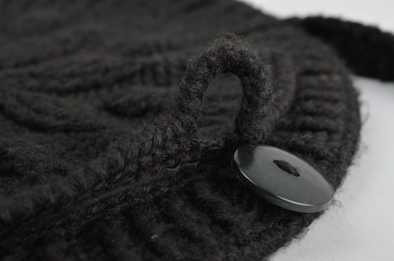 Frauen Accessoire handmade runde kleine Tasche in Schwarz Tasche für Frauen foto 4