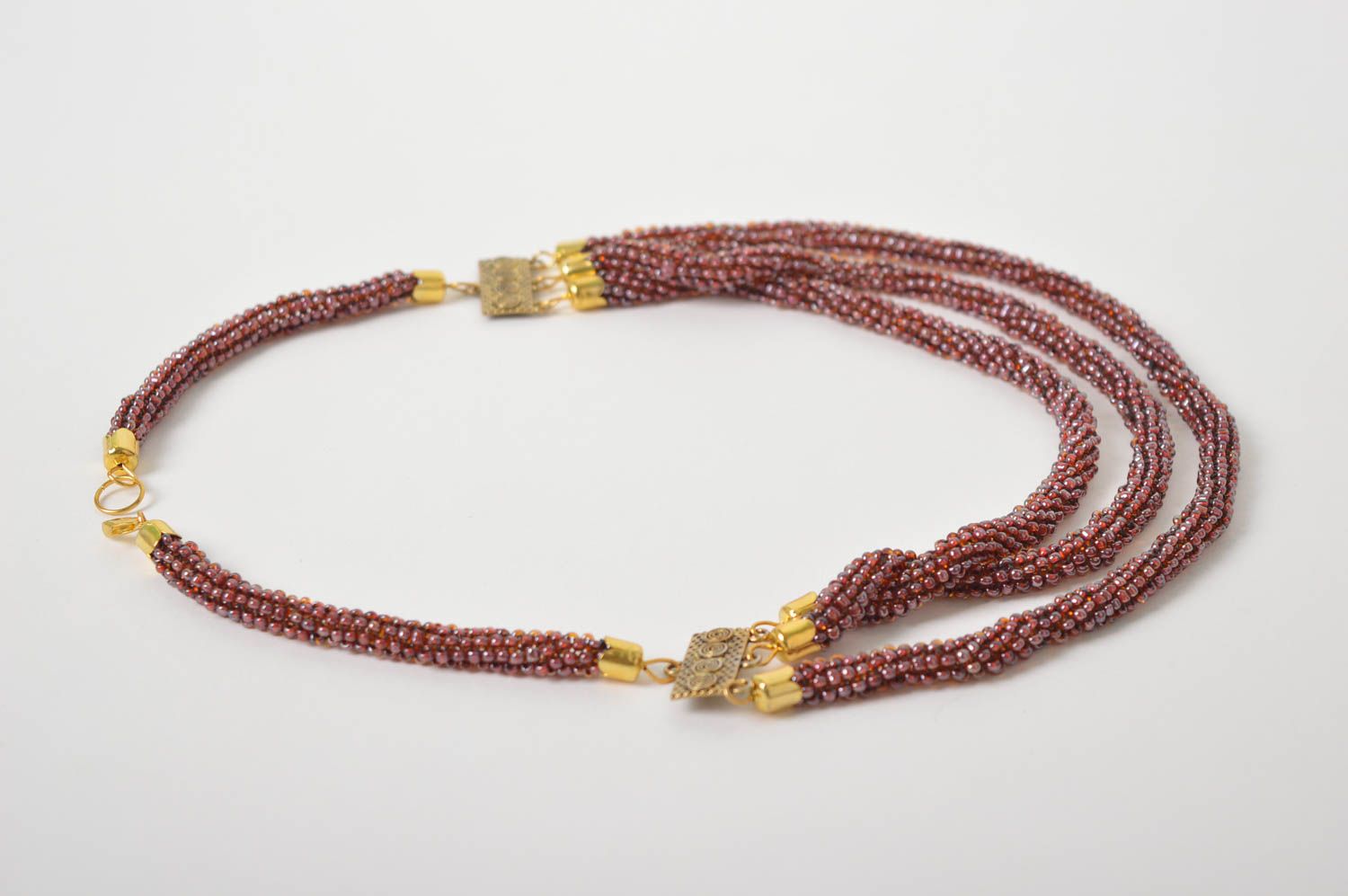Exclusive beaded necklace handmade jewelry fashion jewelry seed beads jewelry photo 4