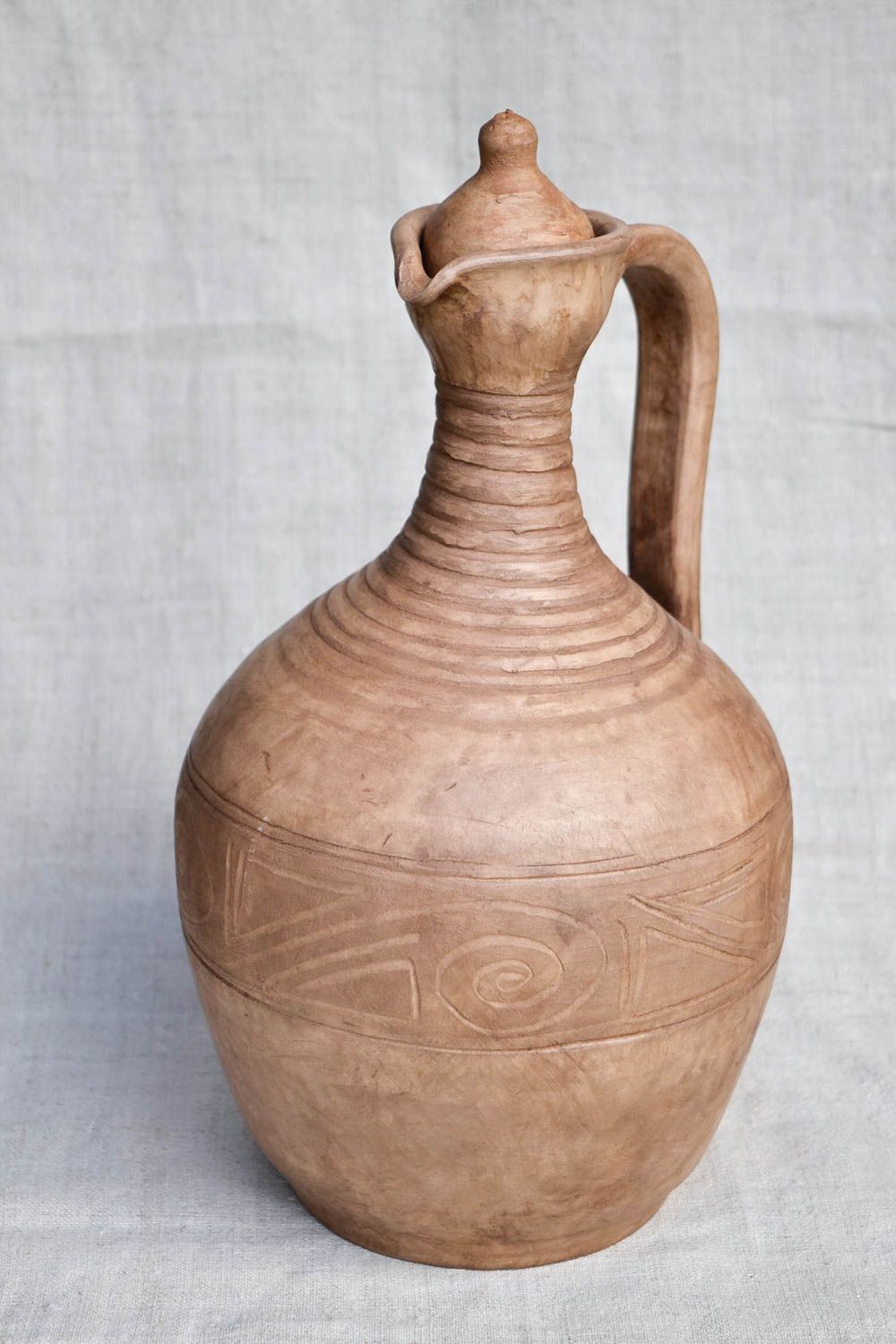 Vajilla de cerámica artesanal botella de barro menaje de cocina regalo original  foto 5