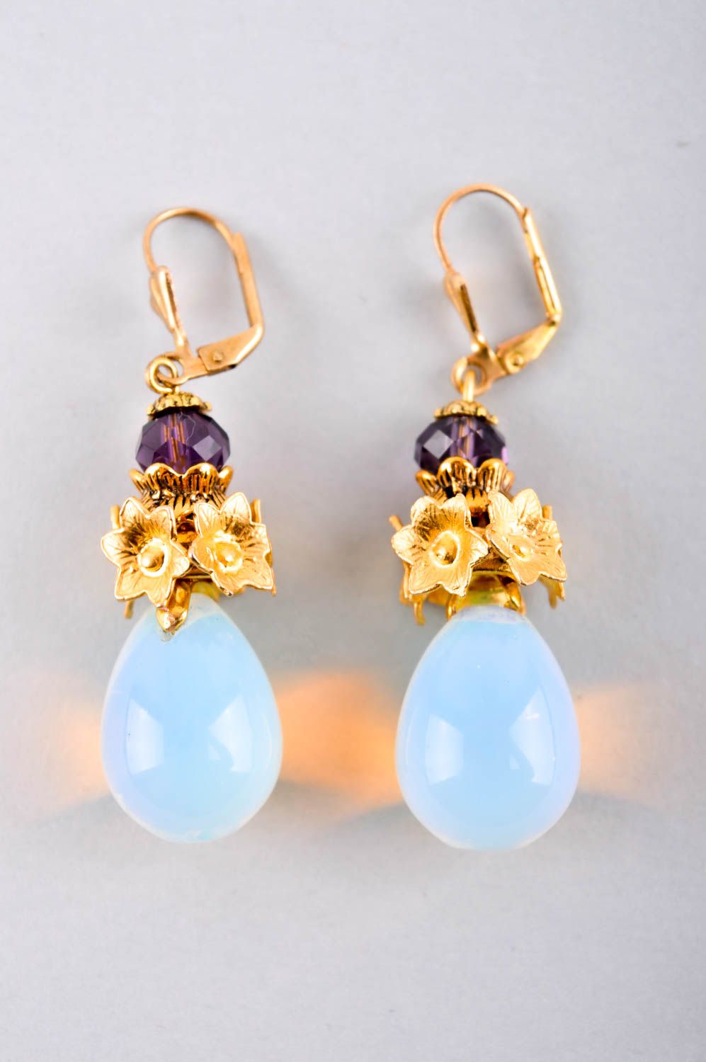 Handmade earrings designer accessory unusual earrings with stones gift ideas photo 3
