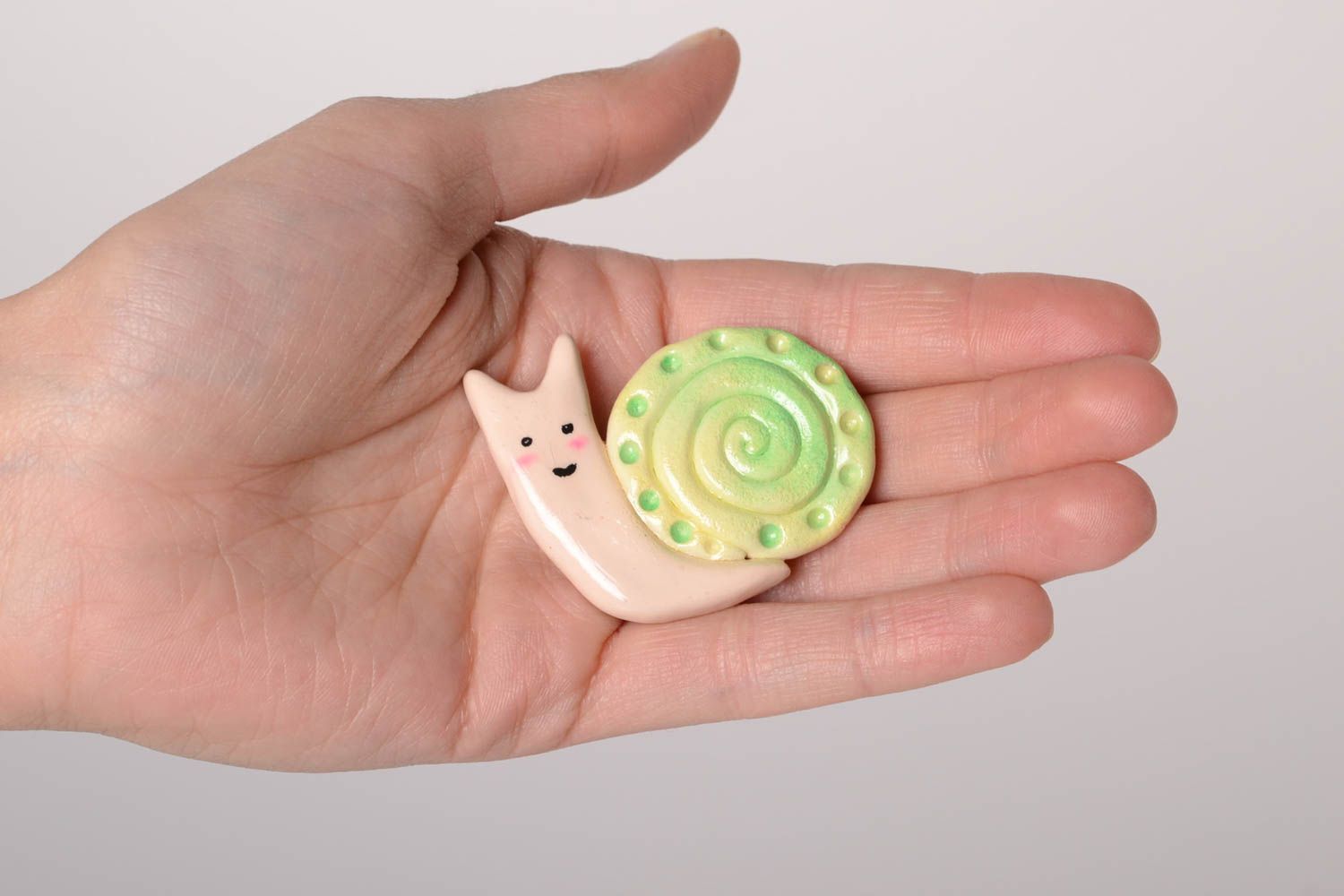 Women brooch handmade jewelry polymer clay brooch snail badge cute brooch  photo 2