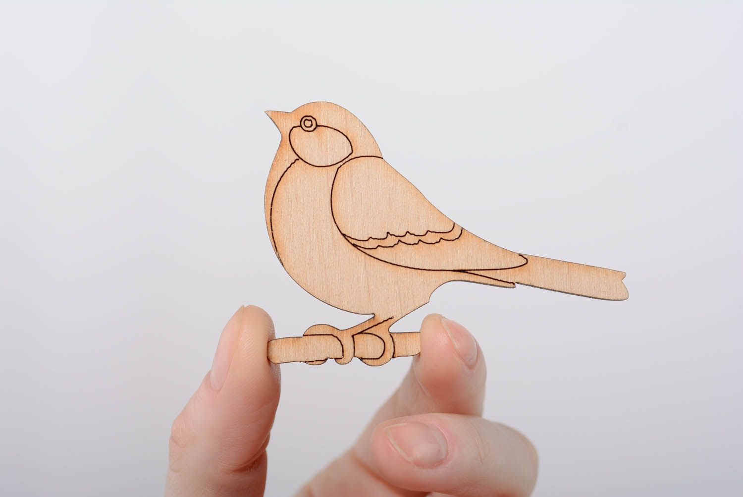 Wooden element for painting with magnet Titmouse photo 4