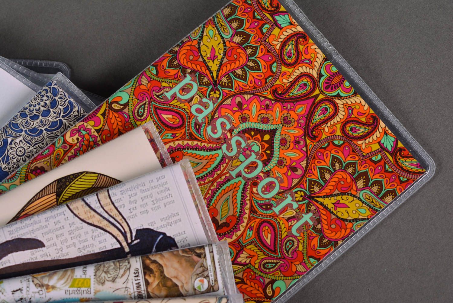 Unusual handmade passport cover designer accessories for girls gift ideas photo 2