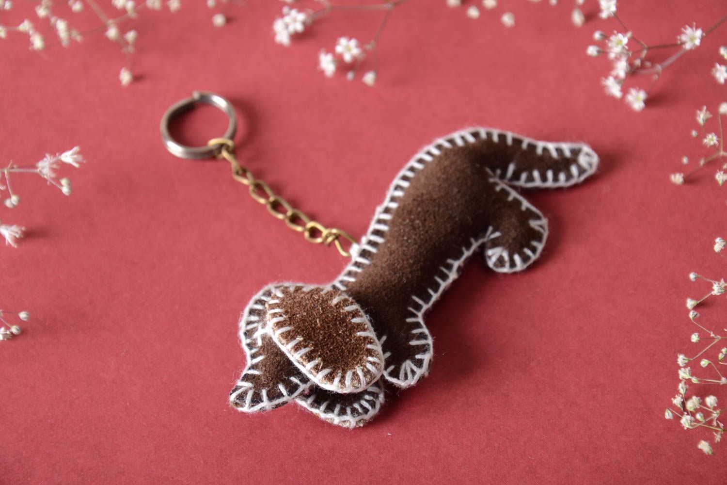 Small handmade suede keychain beautiful keychain designs bag charm gift ideas photo 1