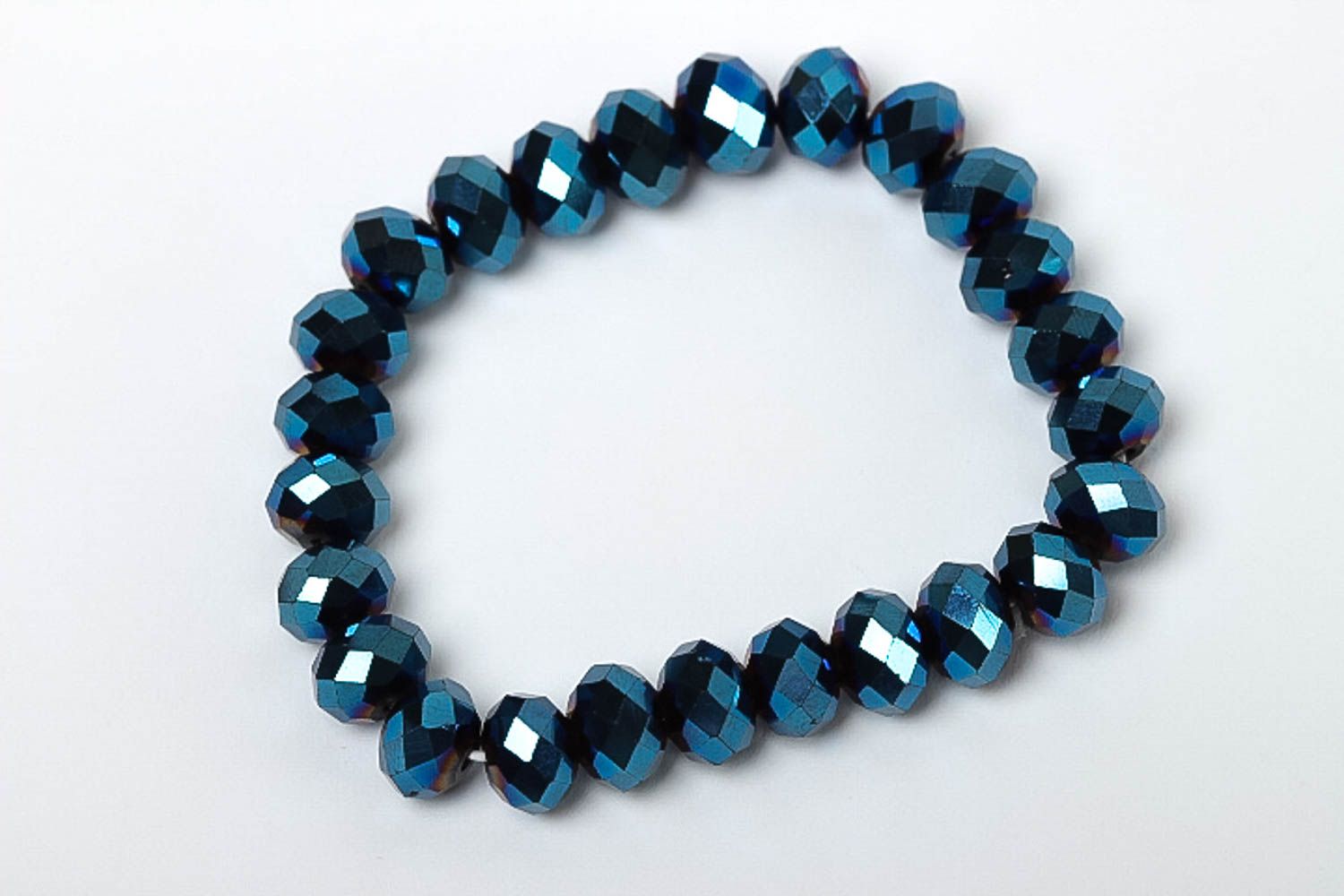 Bracelet verre design Bijoux fait main bleu Accessoire pour femme original photo 2