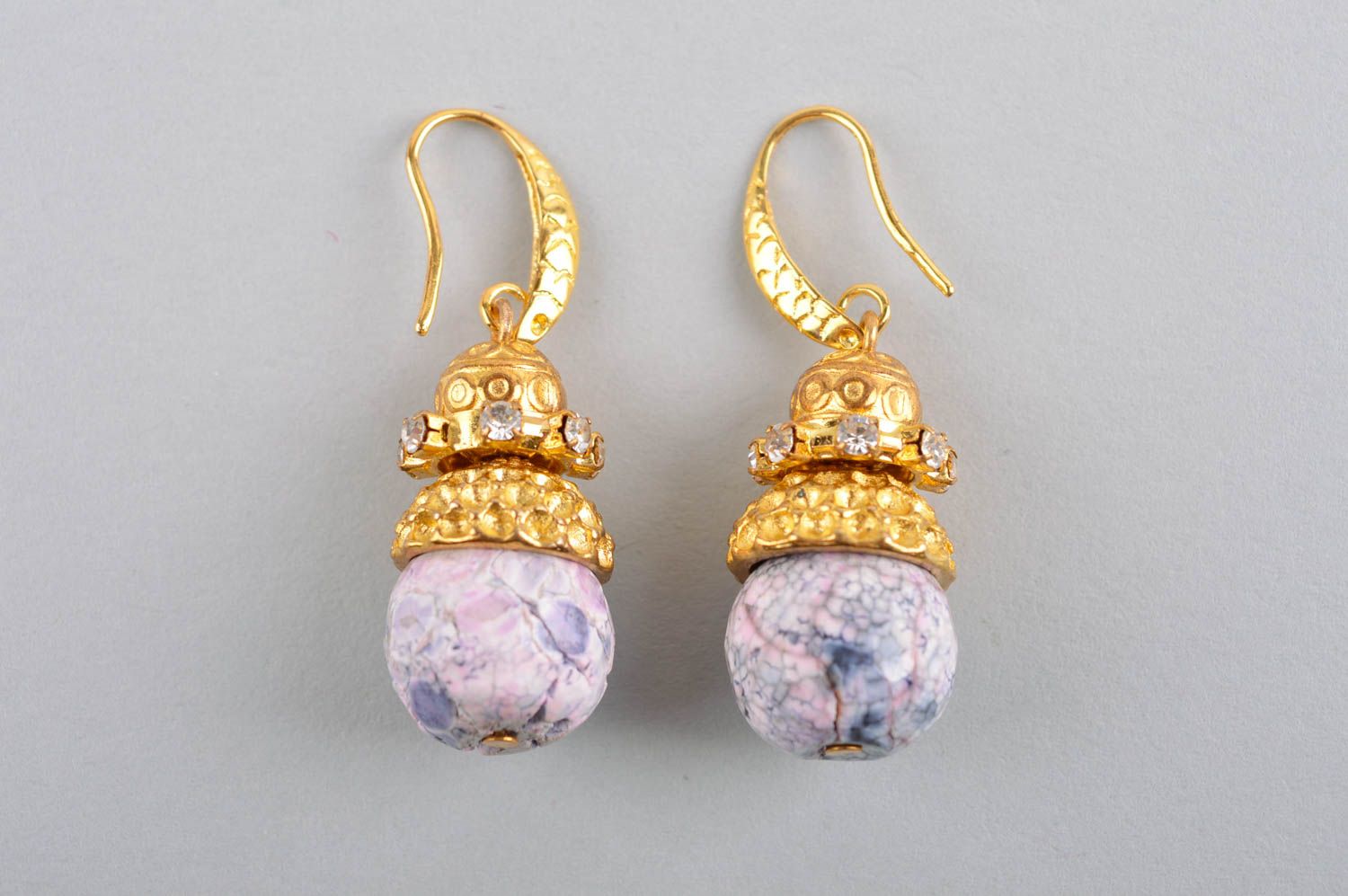 Agate jewelry handmade earrings dangling earrings designer accessories photo 3
