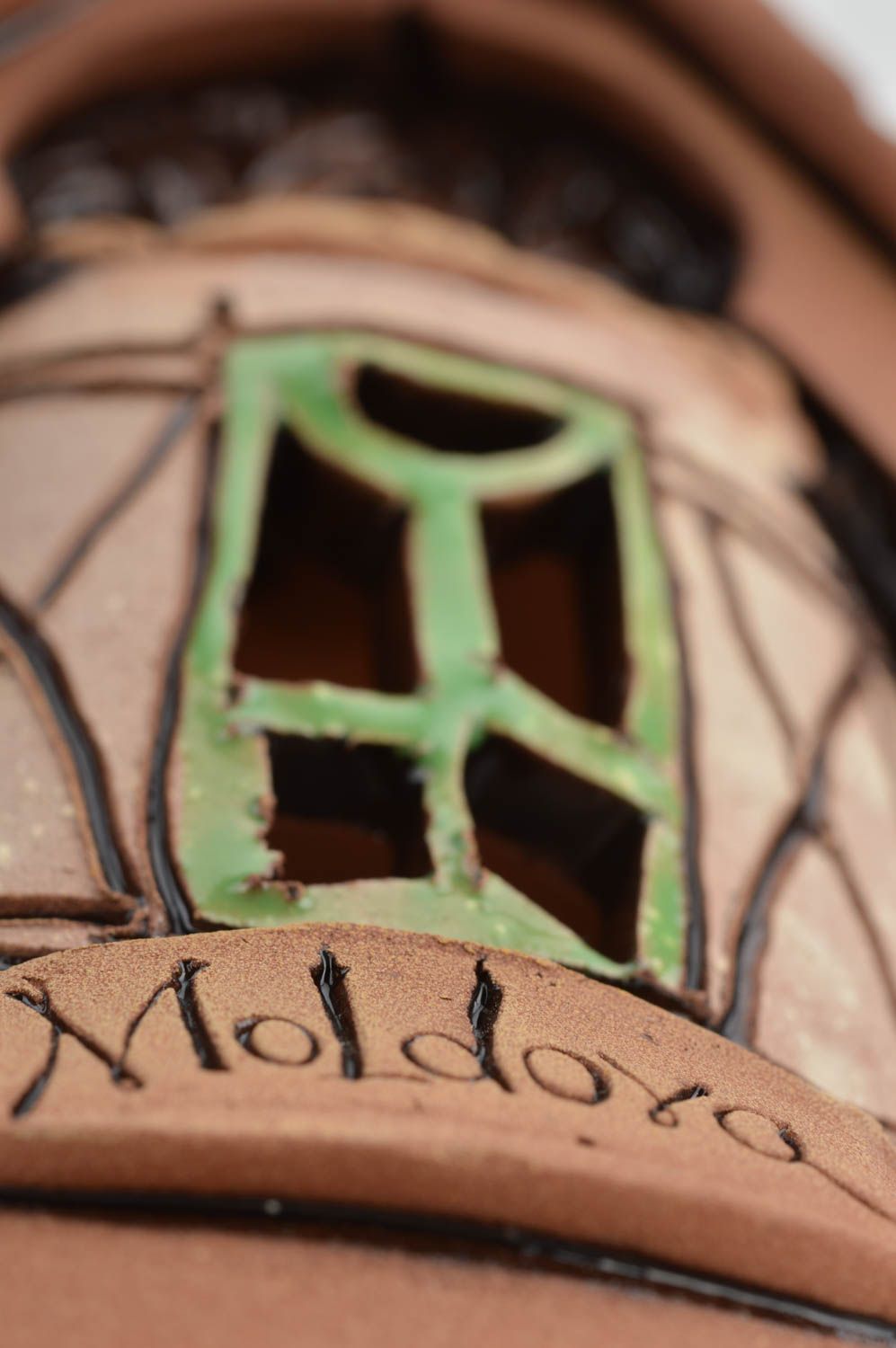 Глиняный колокольчик ручной работы в виде домика эко декор для дома сувенир фото 4