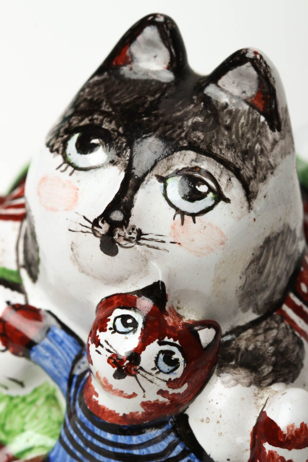 Статуэтка для декора ручной работы статуэтка животного фигурка из глины кошка фото 3