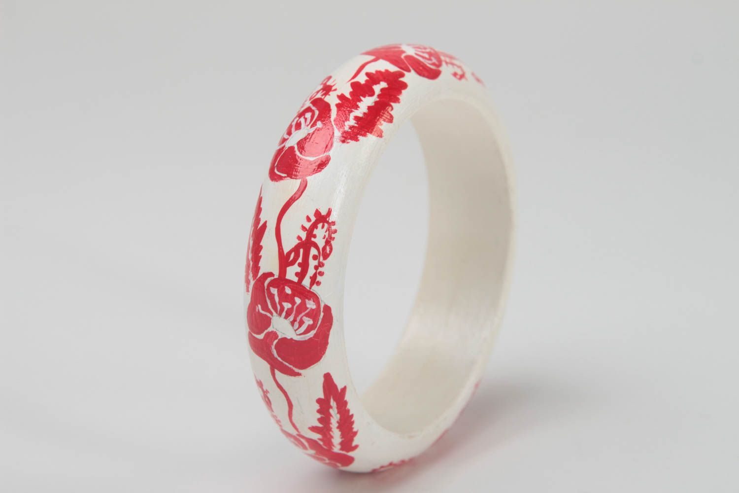 Handmade Armband Armband aus Holz Armband Frauen Schmuck für Frauen rot weiß foto 5
