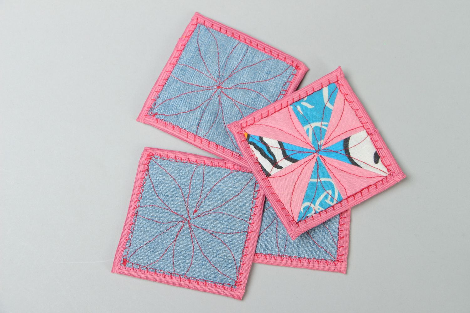 Set of fabric coasters for glasses 4 items photo 3