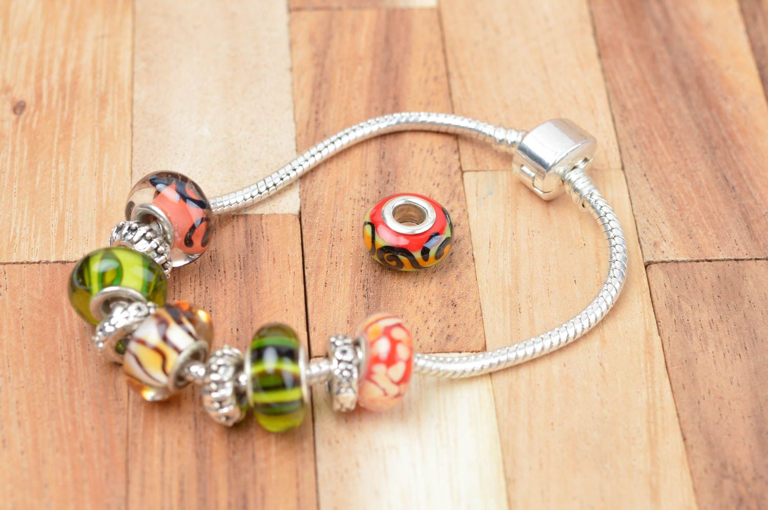 Handmade glass beads lampwork glass bead jewelry making supplies small gifts photo 4