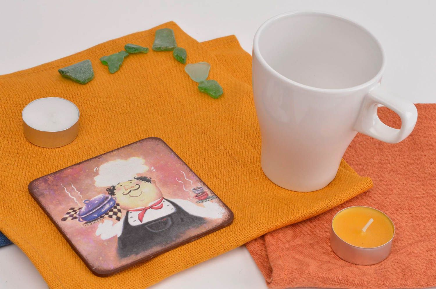 Tassen Untersetzer handgefertigt Untersetzer für Gläser Küchen Accessoire foto 1