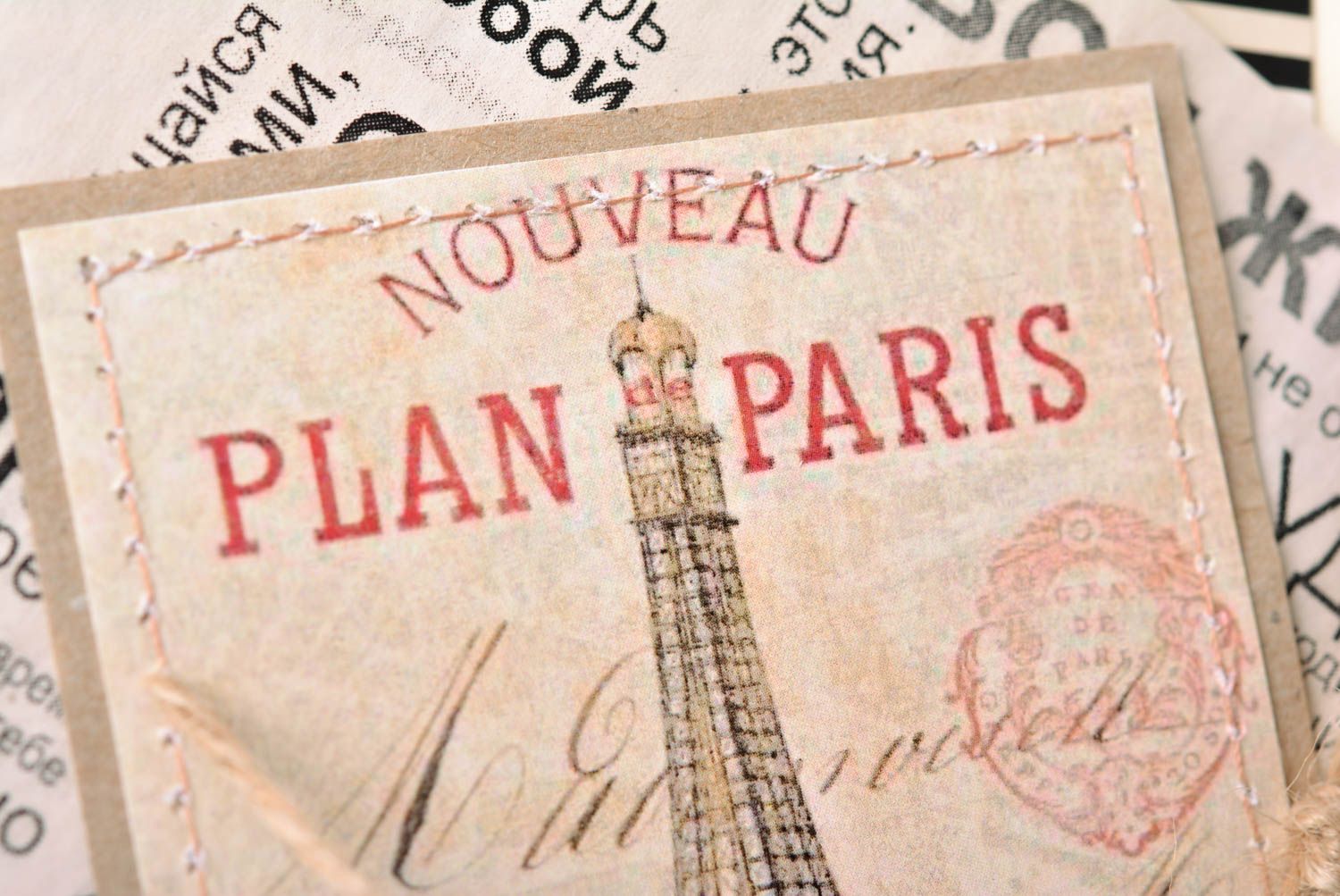 Открытка ручной работы красивая открытка Париж поздравительная открытка фото 4