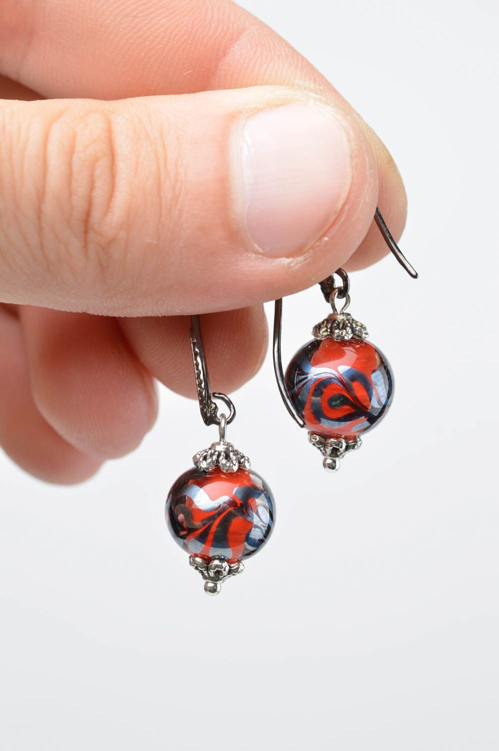 Unusual glass earrings handmade designer jewelry cute earrings present photo 5