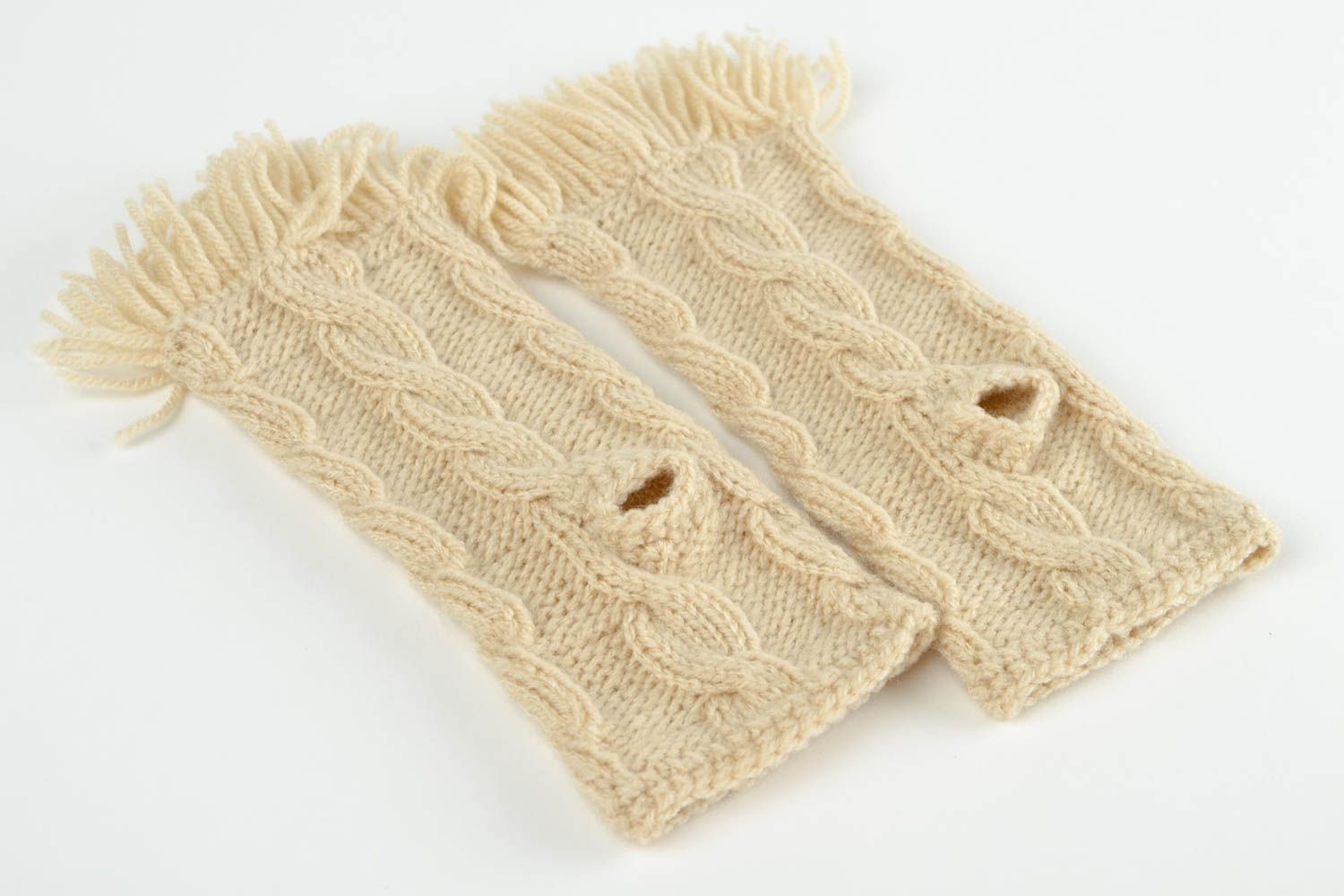 Mitaines tricot faites main Gants mitaines crochet laine Accessoire femme photo 5