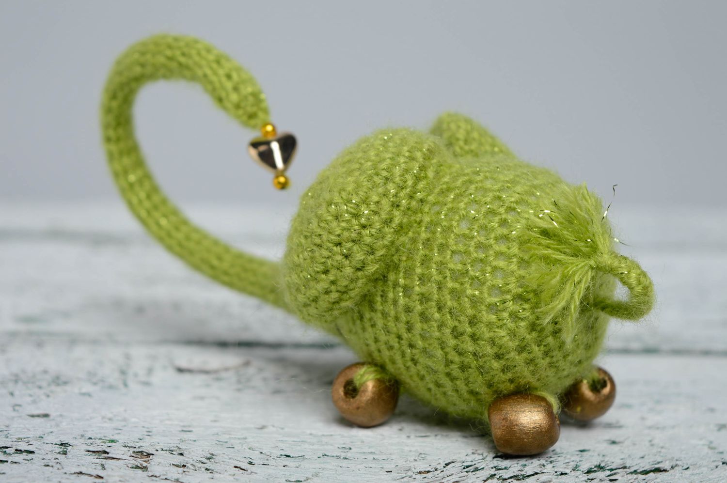 Designer crochet toy Green Elephant photo 2