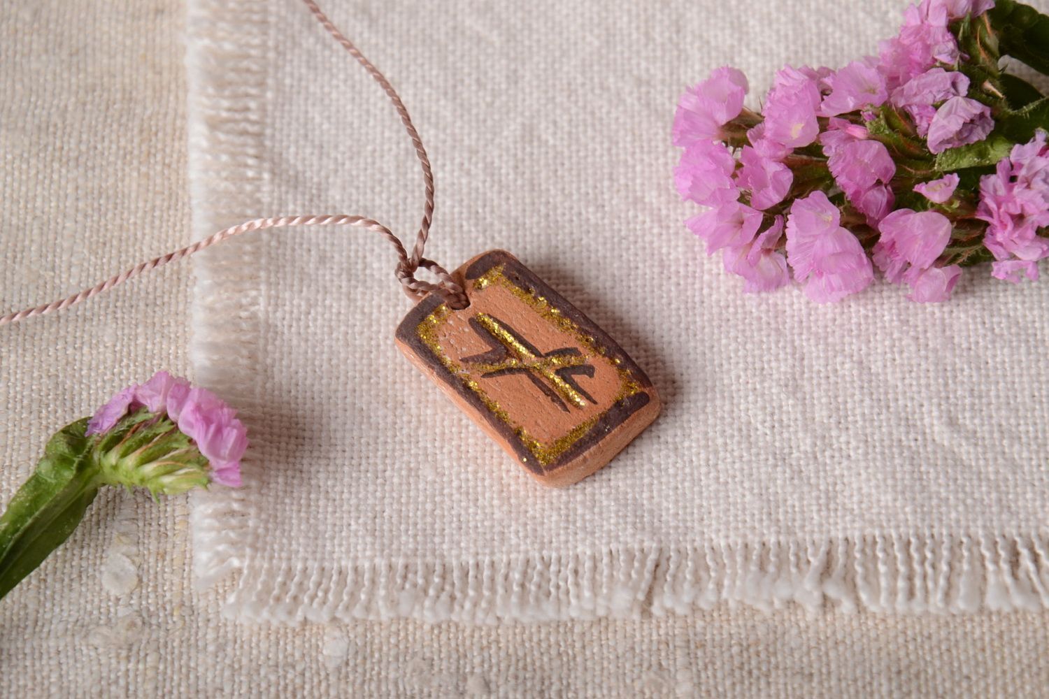Handmade ceramic jewelry pendant necklace rune meaning necklace designs photo 1