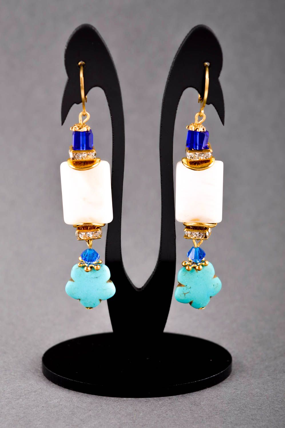 Handmade Kristall Ohrringe ausgefallener Ohrschmuck Ohrringe für Damen  foto 1