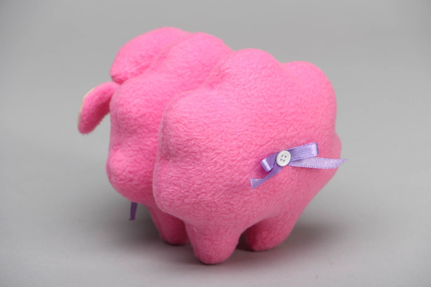 Мягкая игрушка из ткани Розовая овечка фото 3