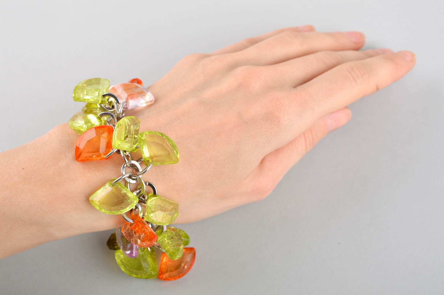 Bracelet fantaisie Bijou fait main chaîne perles de verre Cadeau femme photo 5