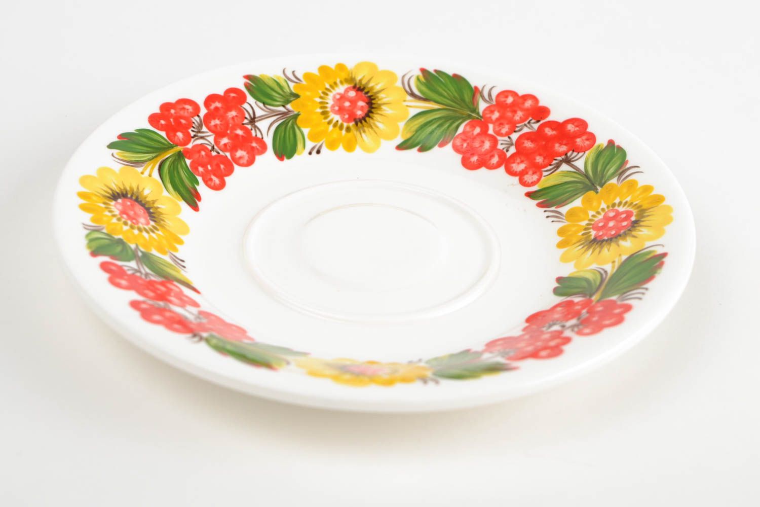 Soucoupe porcelaine fait main Petite assiette Service vaisselle peint Petrykivka photo 4