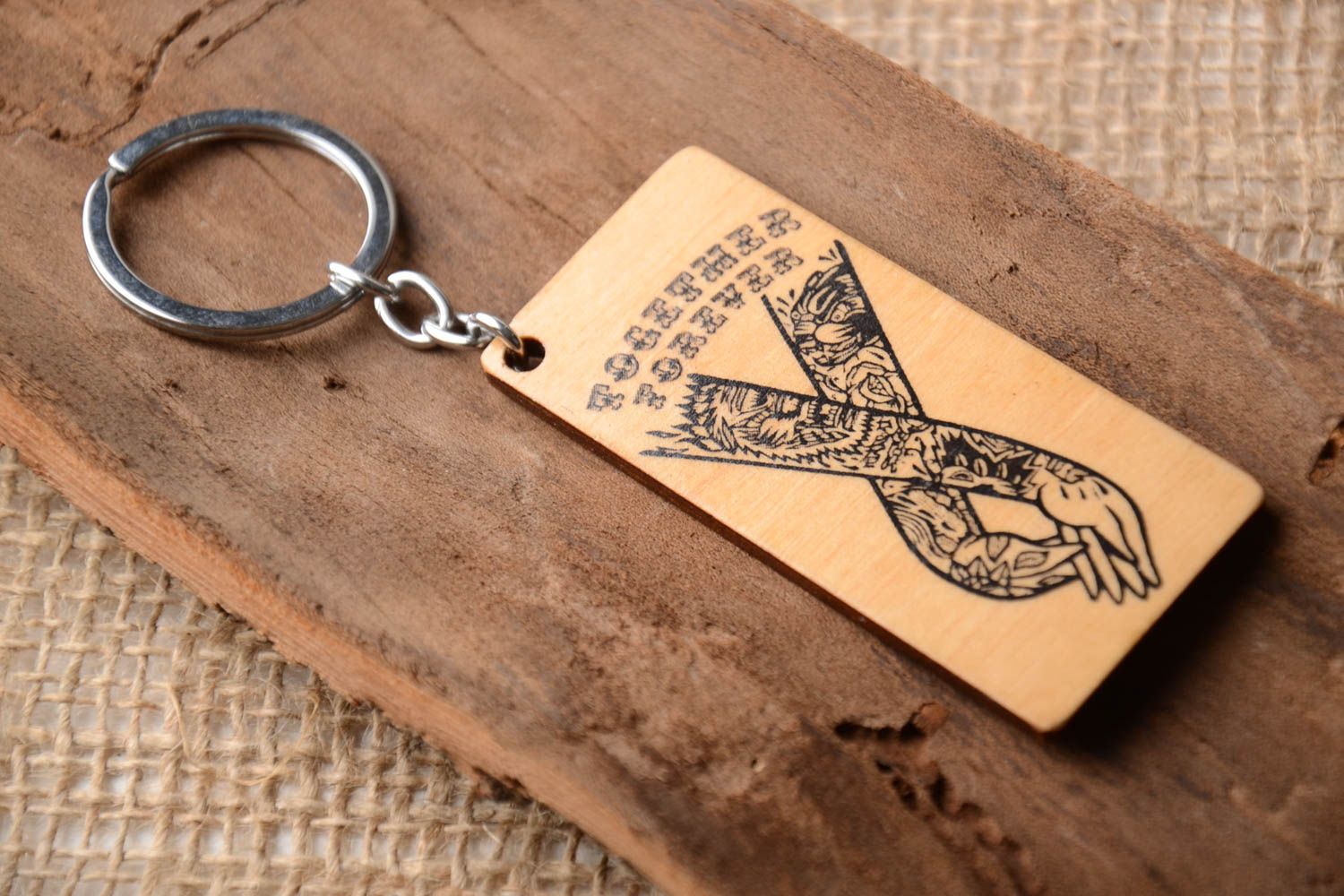 Handmade keychain unusual souvenir wooden keychain gift ideas key accessory photo 1