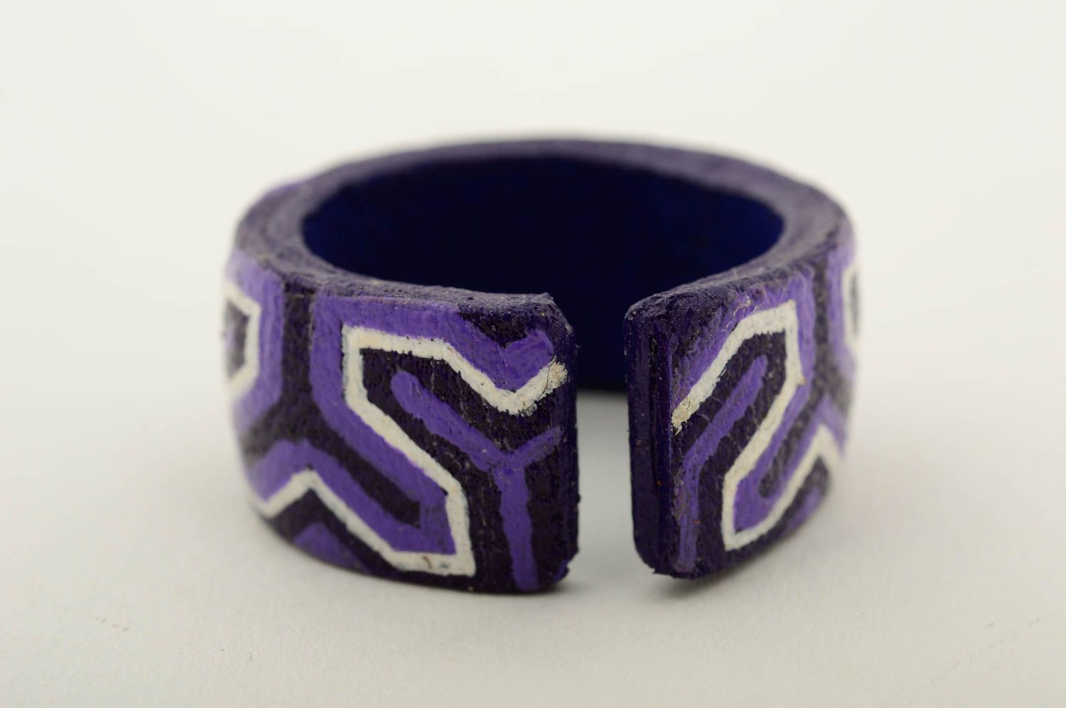 Ring aus Leder handmade Ring Damen Designer Accessoires Geschenk Ideen originell foto 4