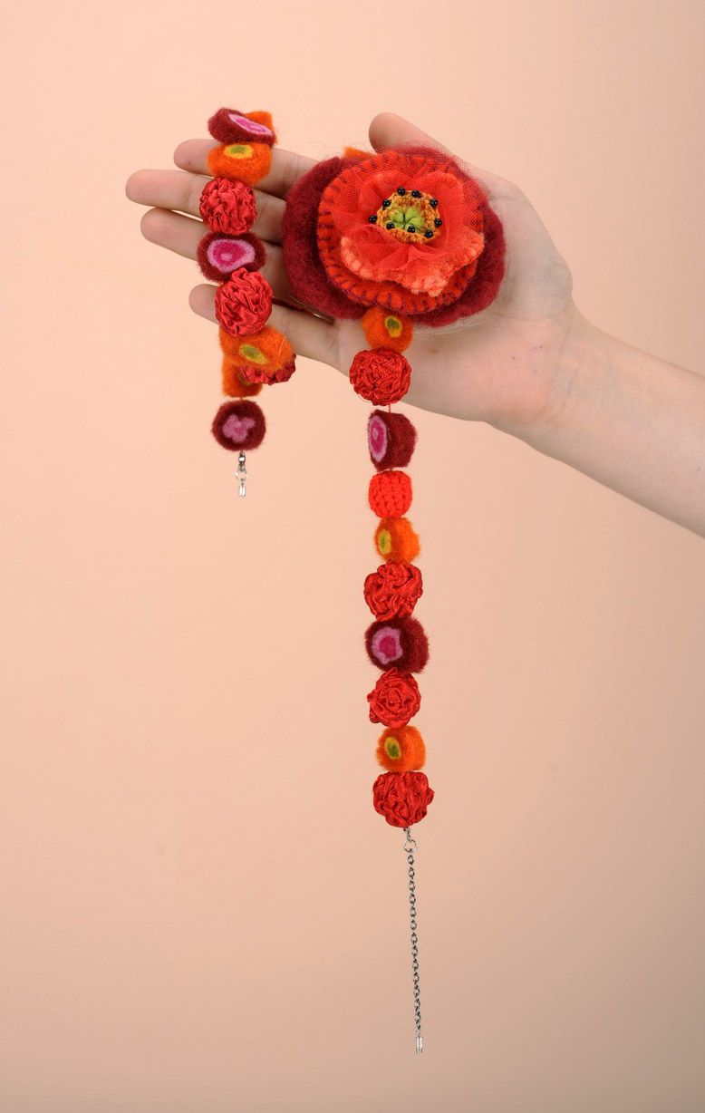Woolen beads made using felting technique photo 5