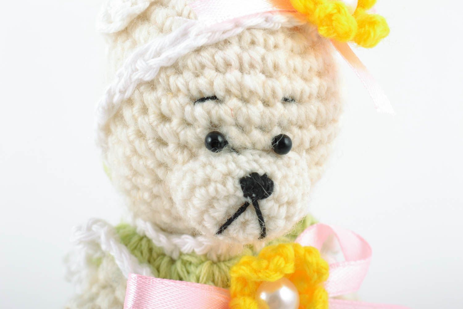 Handmade crocheted soft toy made of wool for children and home interior photo 3
