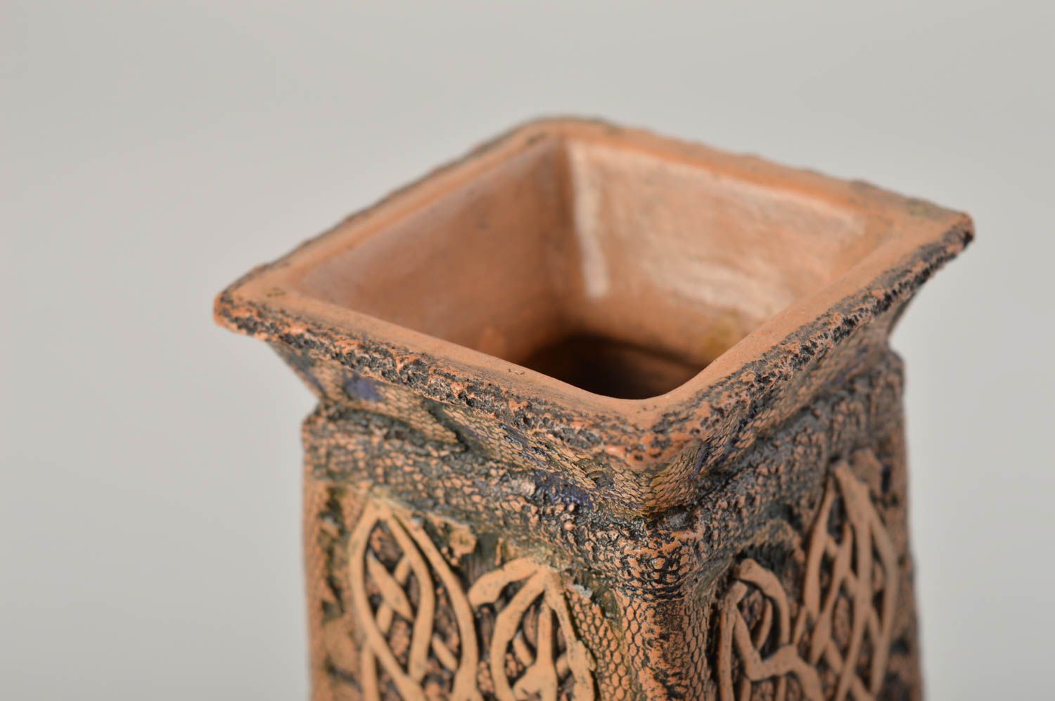 7 inches brown handmade Roman-style décor vase 0,6 lb photo 3