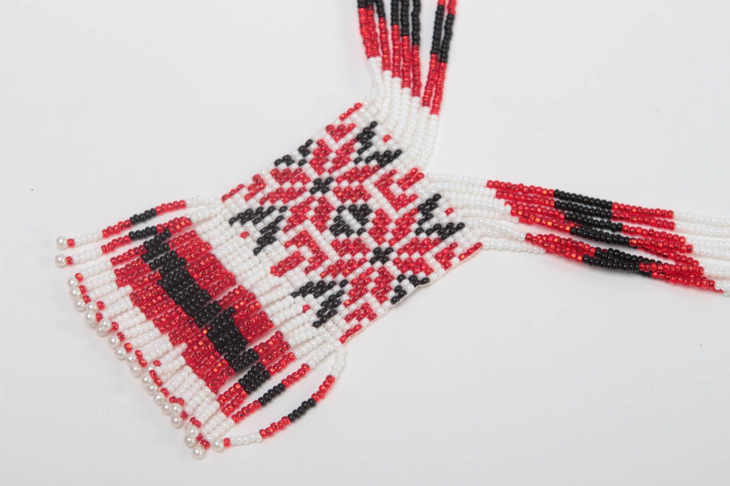 Handgemachte Ethno Kette Schmuck aus Rocailles Damen Collier lange Halskette  foto 4