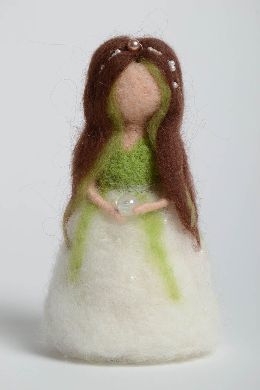 Muñeca hecha a mano de lana juguete para decorar la casa regalo para niñas foto 2