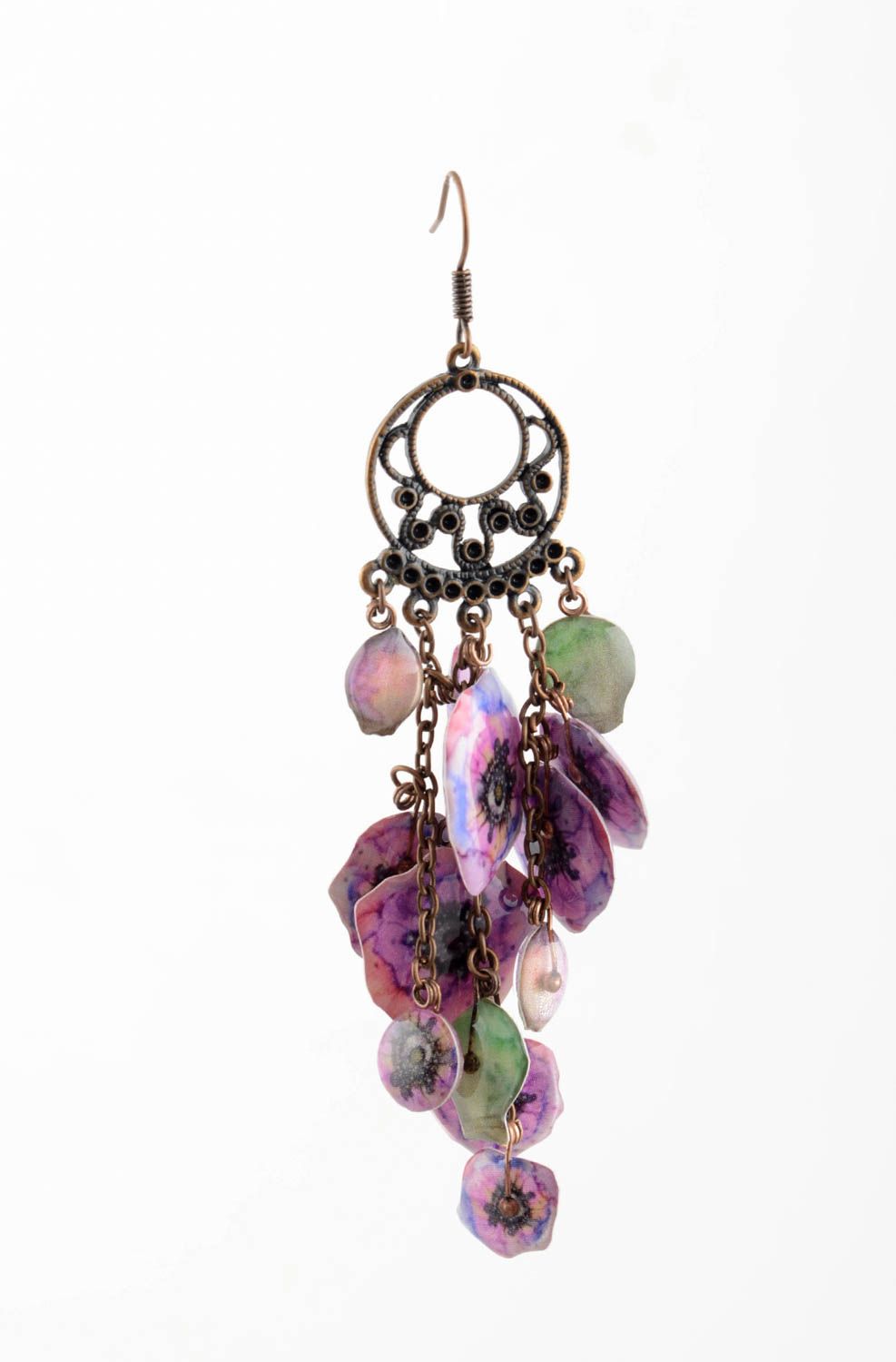 Beautiful long earrings handmade earrings with charms beautiful accessory photo 1
