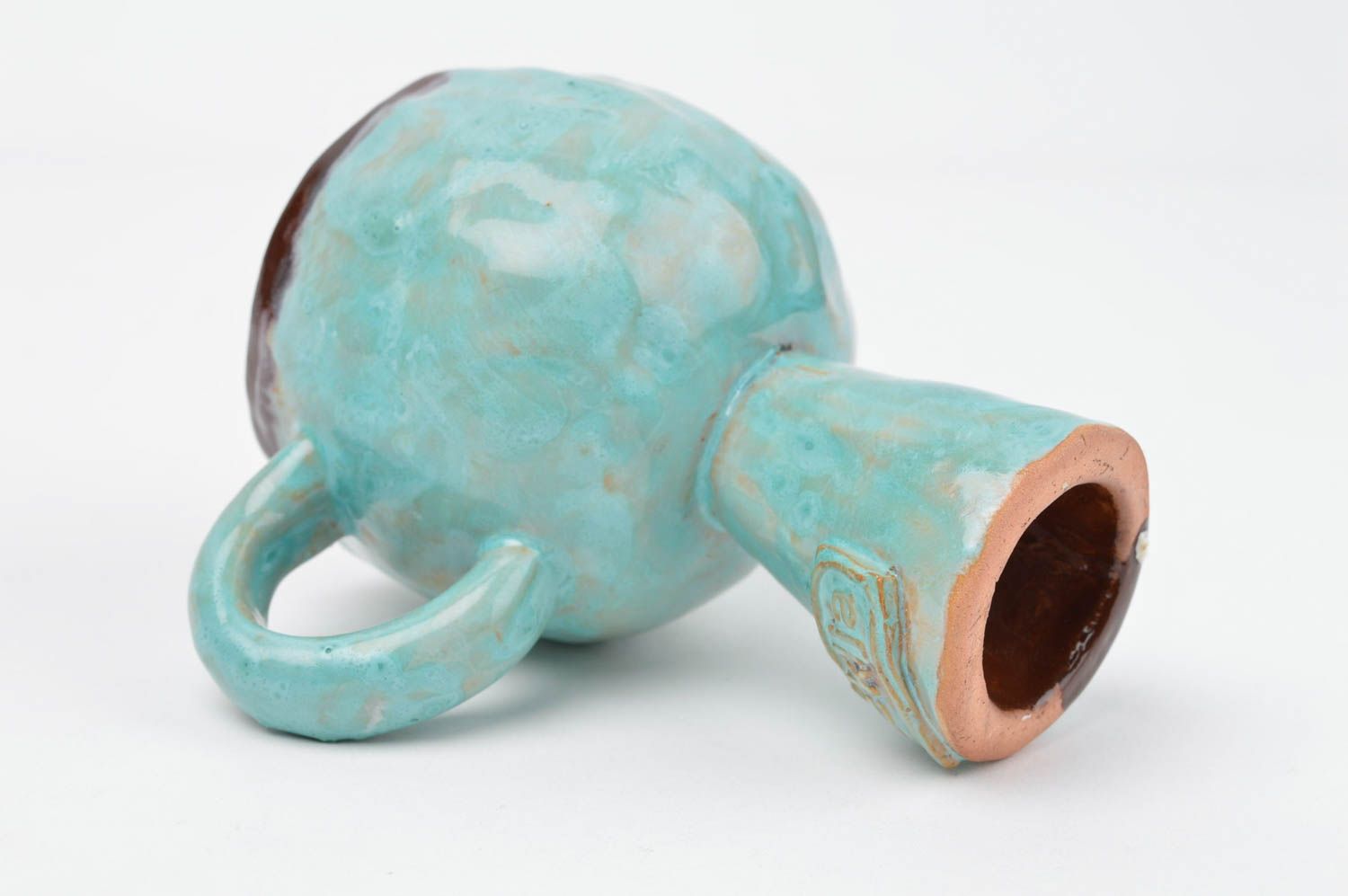 Tasse céramique fait main Mug original bleu ciel Vaisselle design de créateur photo 3