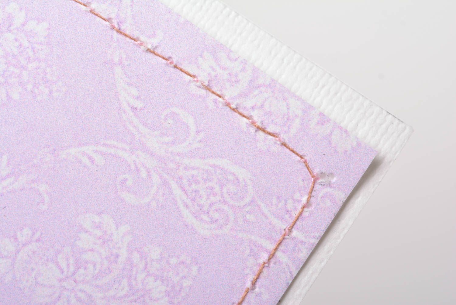 Carte de voeux fait main avec ruban de satin violet Cadeau original design photo 5