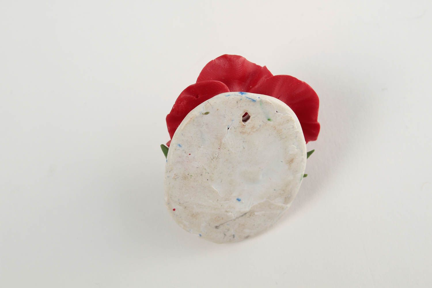 Pendentif fleur de coquelicot Bijou fait main en pâte polymère Cadeau femme photo 5