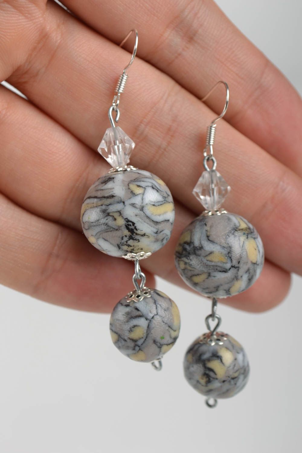 Ball earrings polymer clay handmade jewelry fashion accessories gifts for girls photo 5