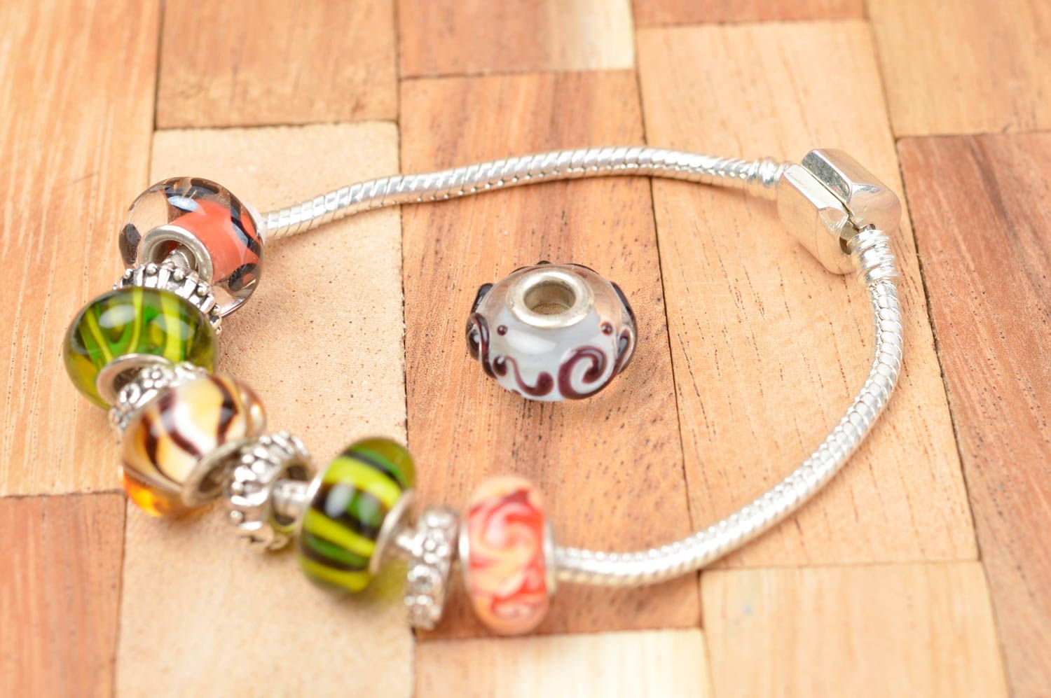Fashionable designer fittings unusual handmade accessories lampwork bead photo 4